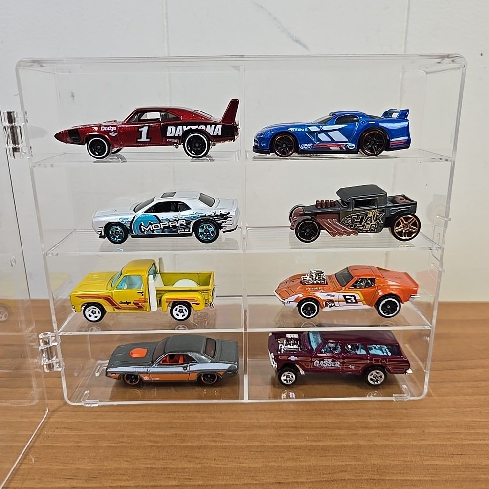 Clear Acrylic Display Case 1:64 Scale Diecast Cars INCLUDING Mix AK of CARS x 8‎